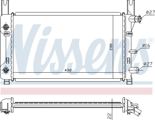 Nissens 62122A - Радиатор, охлаждане на двигателя vvparts.bg