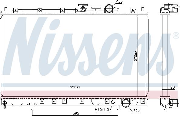 Nissens 628431 - Радиатор, охлаждане на двигателя vvparts.bg