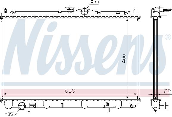 Nissens 62857A - Радиатор, охлаждане на двигателя vvparts.bg