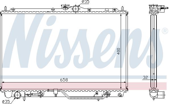 Nissens 62860A - Радиатор, охлаждане на двигателя vvparts.bg