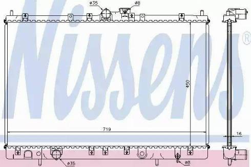 Nissens 62806A - Радиатор, охлаждане на двигателя vvparts.bg