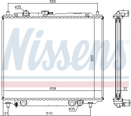 Nissens 62801 - Радиатор, охлаждане на двигателя vvparts.bg