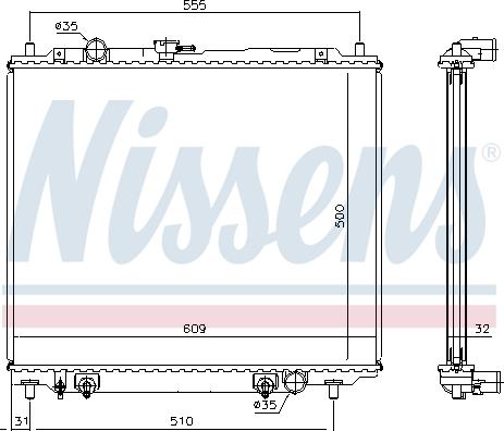 Nissens 62802 - Радиатор, охлаждане на двигателя vvparts.bg