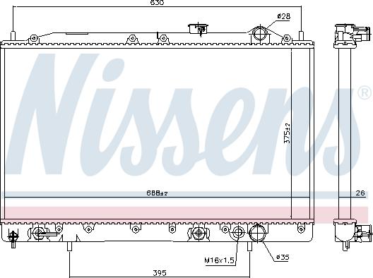 Nissens 62835 - Радиатор, охлаждане на двигателя vvparts.bg