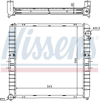 Nissens 62345A - Радиатор, охлаждане на двигателя vvparts.bg