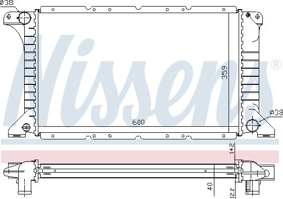 Nissens 62249A - Радиатор, охлаждане на двигателя vvparts.bg