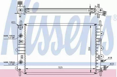 Nissens 62216A - Радиатор, охлаждане на двигателя vvparts.bg