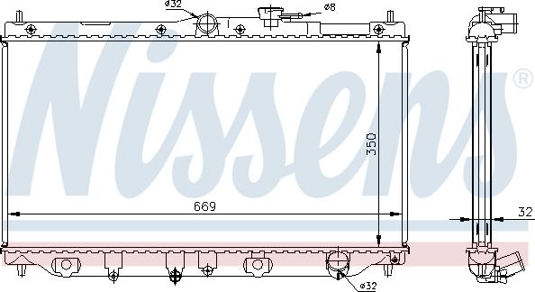 Nissens 62282A - Радиатор, охлаждане на двигателя vvparts.bg