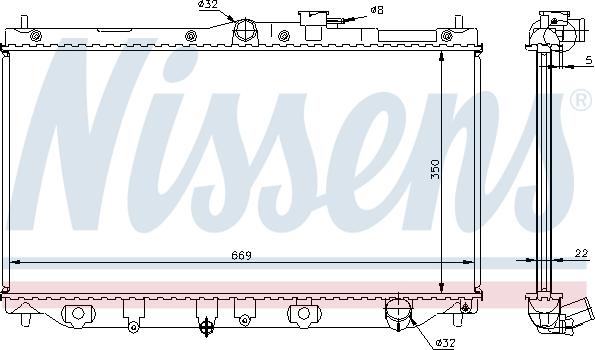 Nissens 62279A - Радиатор, охлаждане на двигателя vvparts.bg