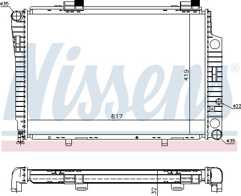 Nissens 62750A - Радиатор, охлаждане на двигателя vvparts.bg