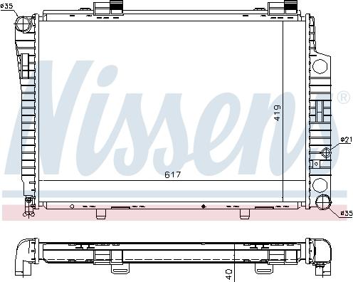 Nissens 62752A - Радиатор, охлаждане на двигателя vvparts.bg