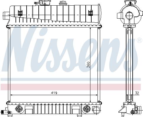 Nissens 62708A - Радиатор, охлаждане на двигателя vvparts.bg