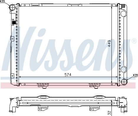 Nissens 62732A - Радиатор, охлаждане на двигателя vvparts.bg