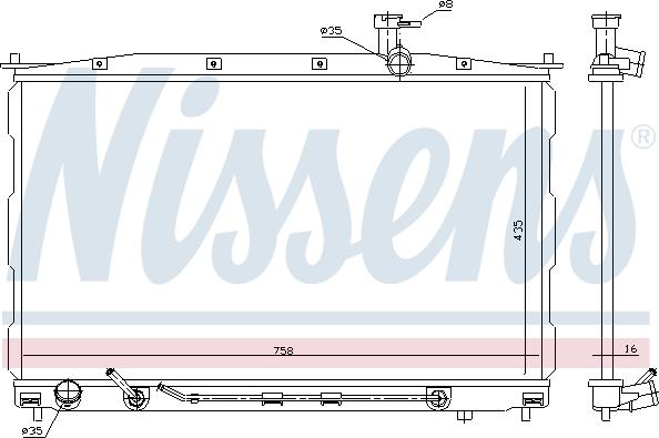 Nissens 67505 - Радиатор, охлаждане на двигателя vvparts.bg