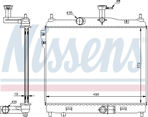 Nissens 67512 - Радиатор, охлаждане на двигателя vvparts.bg