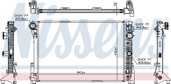 Nissens 67168 - Радиатор, охлаждане на двигателя vvparts.bg