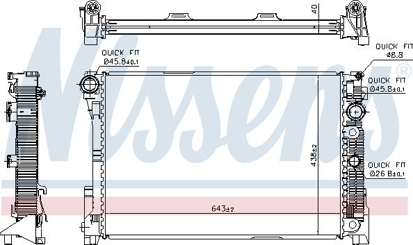 Nissens 67163 - Радиатор, охлаждане на двигателя vvparts.bg