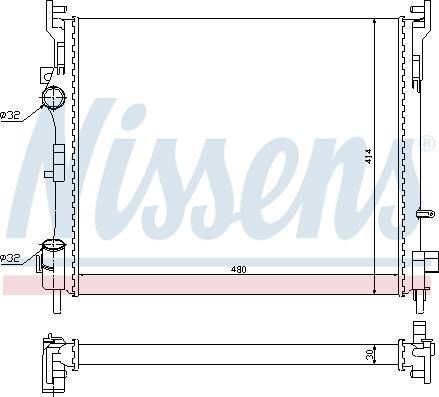 Nissens 67229 - Радиатор, охлаждане на двигателя vvparts.bg