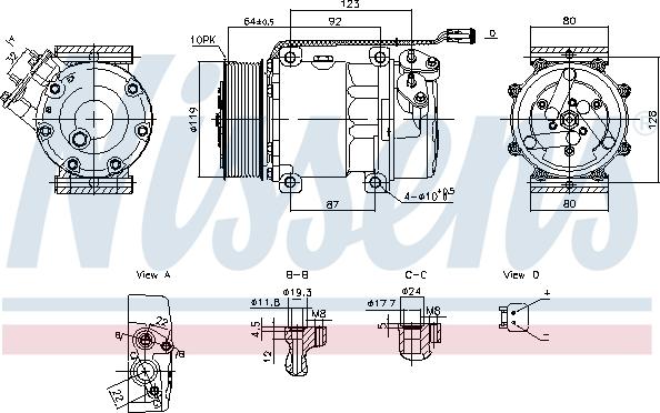 Nissens 890945 - Компресор, климатизация vvparts.bg