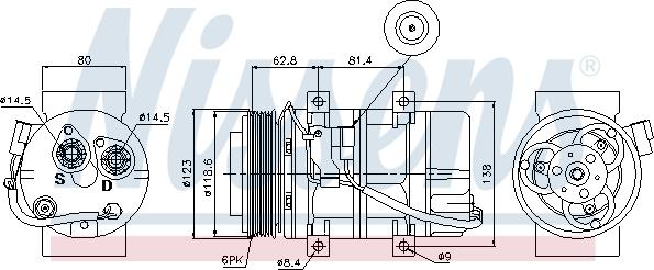 Nissens 89069 - Компресор, климатизация vvparts.bg