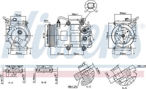 Nissens 890655 - Компресор, климатизация vvparts.bg