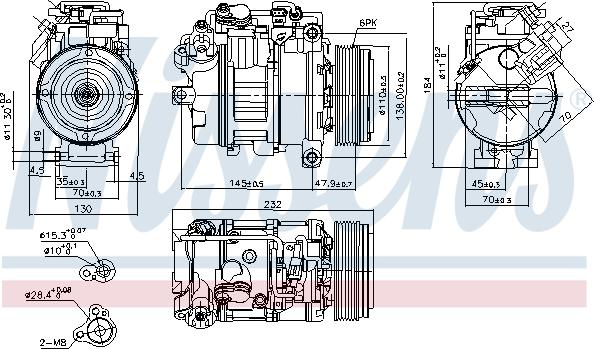 Nissens 890628 - Компресор, климатизация vvparts.bg