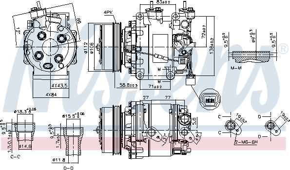 Nissens 890155 - Компресор, климатизация vvparts.bg