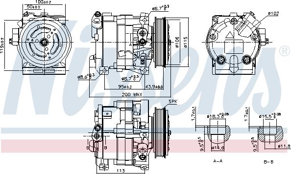 Nissens 890187 - Компресор, климатизация vvparts.bg