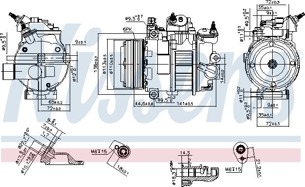 Nissens 890250 - Компресор, климатизация vvparts.bg