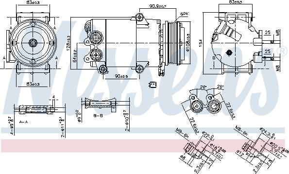 Nissens 890216 - Компресор, климатизация vvparts.bg