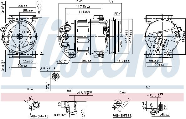 Nissens 890211 - Компресор, климатизация vvparts.bg