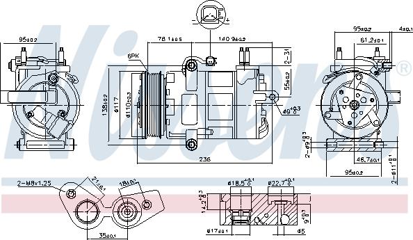 Nissens 890217 - Компресор, климатизация vvparts.bg