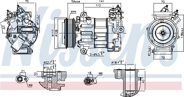 Nissens 890790 - Компресор, климатизация vvparts.bg