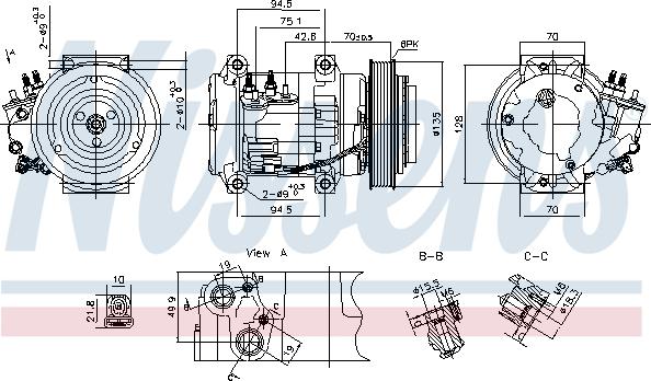 Nissens 891052 - Компресор, климатизация vvparts.bg