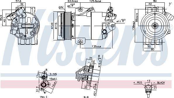 Nissens 891012 - Компресор, климатизация vvparts.bg