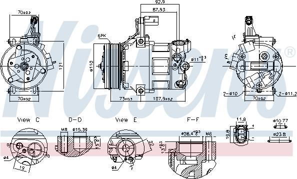 Nissens 891034 - Компресор, климатизация vvparts.bg