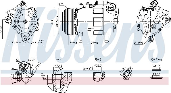 Nissens 891148 - Компресор, климатизация vvparts.bg