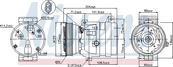 Nissens 89121 - Компресор, климатизация vvparts.bg