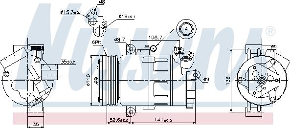 Nissens 89307 - Компресор, климатизация vvparts.bg