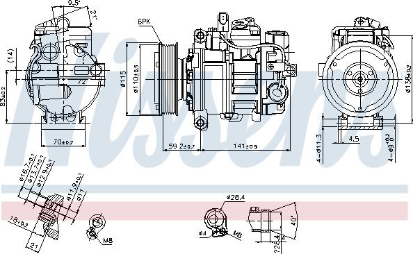 Nissens 89384 - Компресор, климатизация vvparts.bg