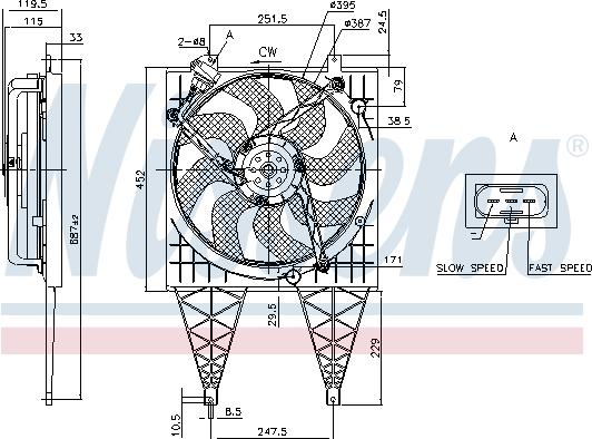 Nissens 85797 - Вентилатор, охлаждане на двигателя vvparts.bg