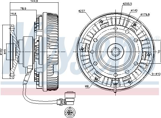 Nissens 86055 - Съединител, вентилатор на радиатора vvparts.bg