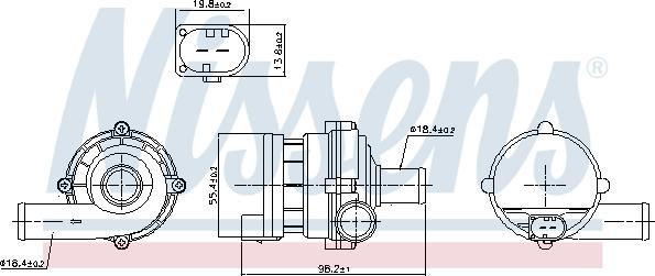 Nissens 832169 - Допълнителна водна помпа vvparts.bg