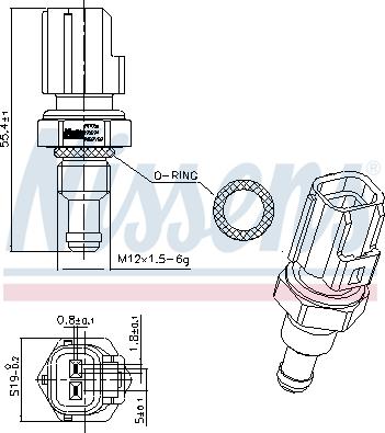 Nissens 207056 - Датчик, температура на охладителната течност vvparts.bg