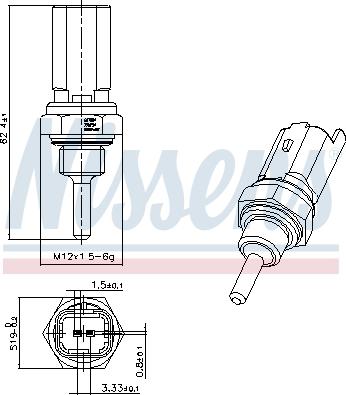 Nissens 207004 - Датчик, температура на охладителната течност vvparts.bg