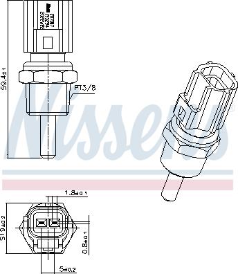 Nissens 207007 - Датчик, температура на охладителната течност vvparts.bg