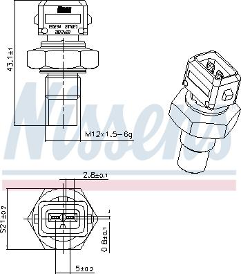 Nissens 207023 - Датчик, температура на охладителната течност vvparts.bg