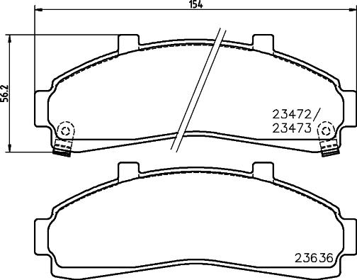 Nisshinbo NP5056 - Комплект спирачно феродо, дискови спирачки vvparts.bg