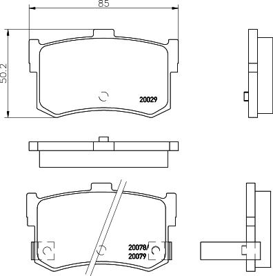 Nisshinbo NP6087 - Комплект спирачно феродо, дискови спирачки vvparts.bg