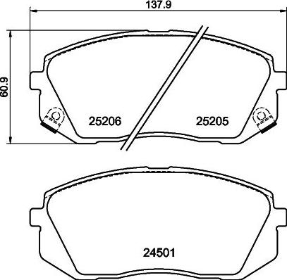 Nisshinbo NP6034 - Комплект спирачно феродо, дискови спирачки vvparts.bg